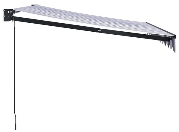 Tenda na uvlačenje plavo-bijela 3 x 2,5 m tkanina i aluminij - Plava / 3 x 2.5 m