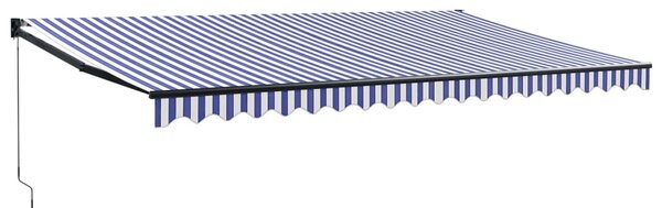 Tenda na uvlačenje plavo-bijela 5 x 3 m od tkanine i aluminija - Plava / 5 x 3 m