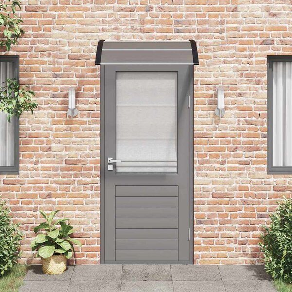 Nadstrešnica za vrata Crna 100x75 cm Polikarbonat - Crna / 100 x 75 cm