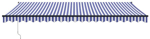 Tenda na uvlačenje plavo-bijela 5 x 3 m od tkanine i aluminija - Plava / 5 x 3 m