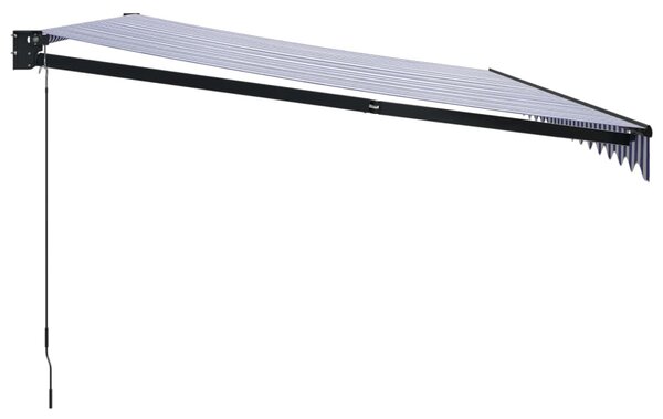 Tenda na uvlačenje plavo-bijela 5 x 3 m od tkanine i aluminija - Plava / 5 x 3 m