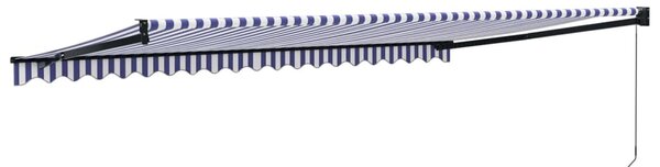 Tenda na uvlačenje plavo-bijela 5 x 3 m od tkanine i aluminija - Plava / 5 x 3 m
