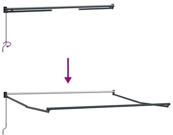 Tenda na uvlačenje narančasto-smeđa 3x2,5 m tkanina i aluminij - Narančasta / 3 x 2.5 m