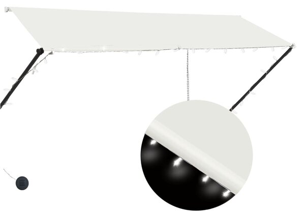 Tenda na uvlačenje s LED svjetlima 300 x 150 cm krem - Krema / 300 x 150 cm