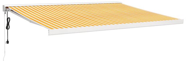 Tenda na uvlačenje žuto-bijela 4,5x3 m od tkanine i aluminija - Žuta / 4.5 x 3 m