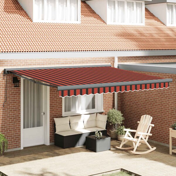 Tenda na uvlačenje narančasto-smeđa 4 x 3 m tkanina i aluminij - Šarena / 4 x 3 m