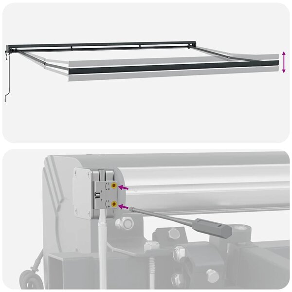 Tenda na uvlačenje narančasto-smeđa 4 x 3 m tkanina i aluminij - Šarena / 4 x 3 m