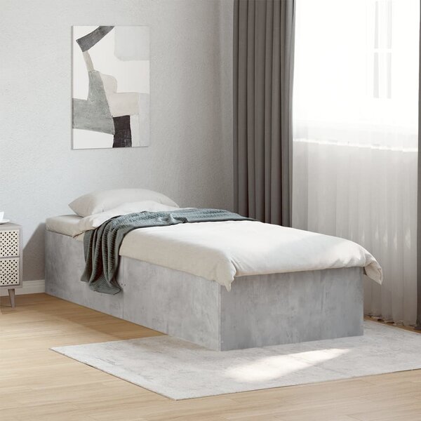 Okvir kreveta boja betona 100x200 cm od konstruiranog drva - Siva / 100 x 200 cm