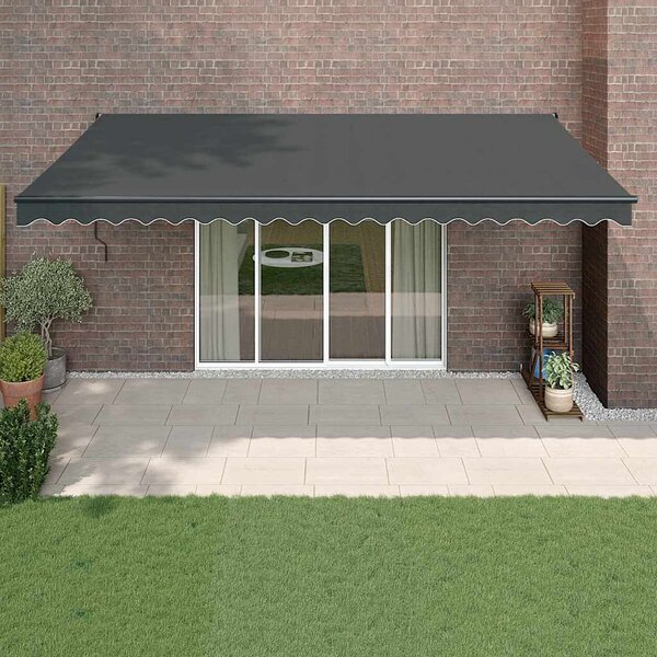 Automatska tenda na uvlačenje antracit 5 x 3 m - Antracitno siva / 5 x 3 m