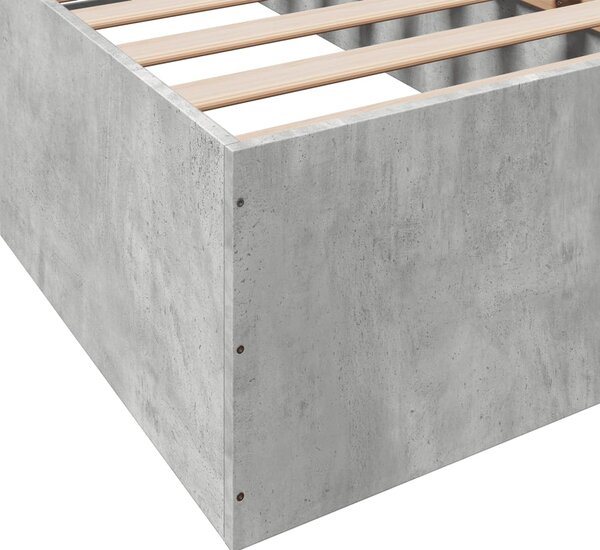 Okvir kreveta boja betona 100x200 cm od konstruiranog drva - Siva / 100 x 200 cm