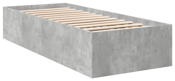 Okvir kreveta boja betona 100x200 cm od konstruiranog drva - Siva / 100 x 200 cm