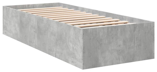 Okvir kreveta boja betona 100x200 cm od konstruiranog drva - Siva / 100 x 200 cm