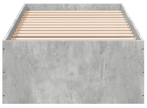 Okvir kreveta boja betona 100x200 cm od konstruiranog drva - Siva / 100 x 200 cm