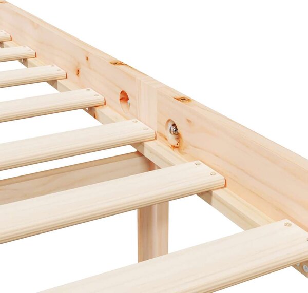 Krevet za starije s uzglavljem za jednu osobu od masivnog drva - Smeđa / 90 x 190 cm