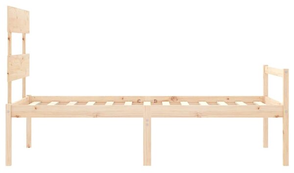 Krevet za starije s uzglavljem za jednu osobu od masivnog drva - Smeđa / 90 x 190 cm