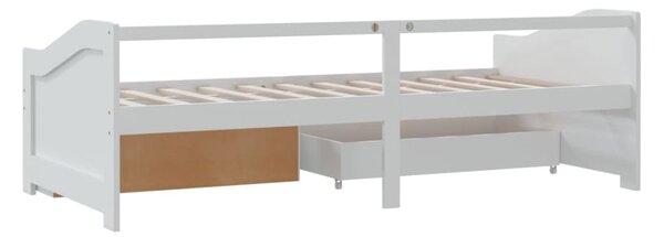 Trosjed/ležaj s ladicama bijeli 90 x 200 cm od masivne borovine - Bijela / N/A