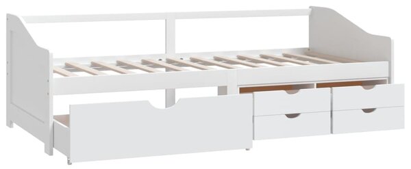 Trosjed/ležaj s ladicama bijeli 90 x 200 cm od masivne borovine - Bijela / N/A