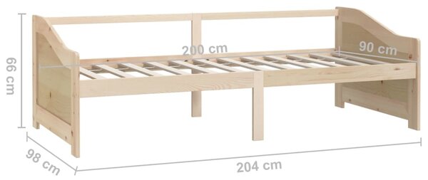 Trosjed / dnevni ležaj od masivne borovine 90 x 200 cm - Smeđa / N/A
