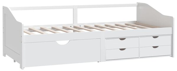 Trosjed/ležaj s ladicama bijeli 90 x 200 cm od masivne borovine - Bijela / N/A