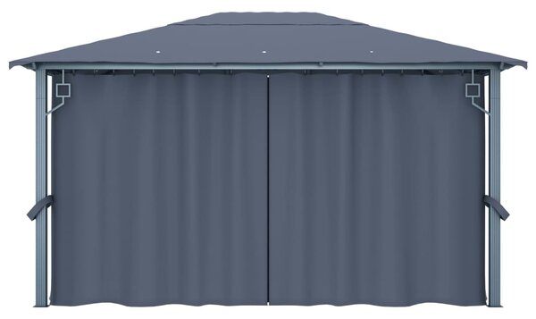Sjenica sa zastorom 400 x 300 cm antracit aluminijum - Antracitno siva / 400 x 300 cm