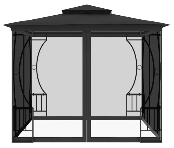 Sjenica s mrežama 300 x 300 x 265 cm antracit - Antracitno siva / 300 x 300 x 265 cm