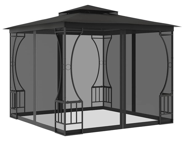 Sjenica s mrežama 300 x 300 x 265 cm antracit - Antracitno siva / 300 x 300 x 265 cm