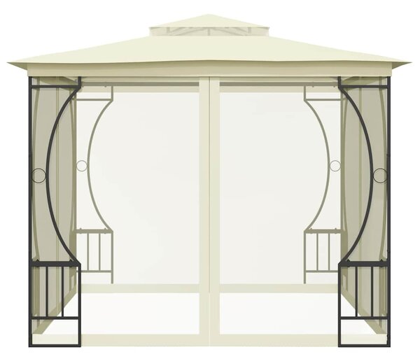 Sjenica s mrežama 300 x 300 x 265 cm krem - Krema / 300 x 300 x 265 cm