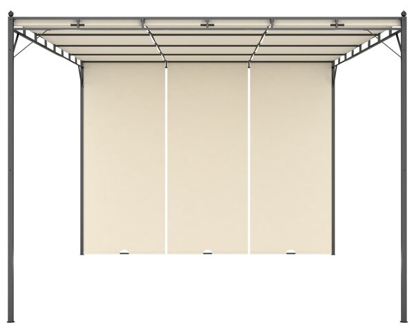 Vrtna sjenica s bočnim zastorom 4 x 3 x 2,25 m krem - Krema / 4 x 3 x 2.25 m