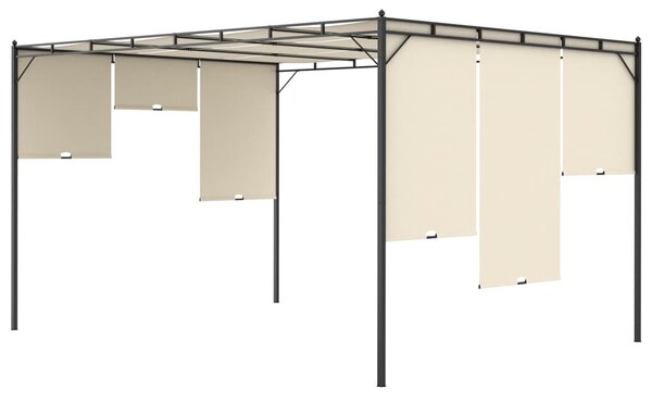 Vrtna sjenica s bočnim zastorom 4 x 3 x 2,25 m krem - Krema / 4 x 3 x 2.25 m