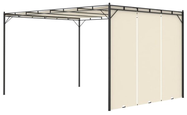 Vrtna sjenica s bočnim zastorom 4 x 3 x 2,25 m krem - Krema / 4 x 3 x 2.25 m