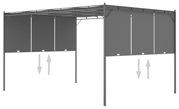 Vrtna sjenica s bočnim zastorom 4 x 3 x 2,25 m antracit - Antracitno siva / 4 x 3 x 2.25 m
