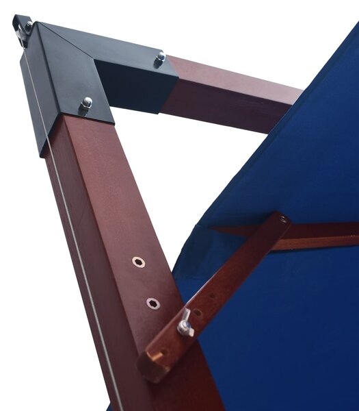 Viseći suncobran s drvenim stupom 400 x 300 cm plavi - Plava / N/A