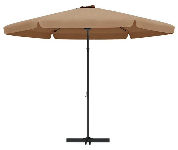 Vrtni suncobran s čeličnim stupom 300 cm smeđesivi - Tupe / N/A