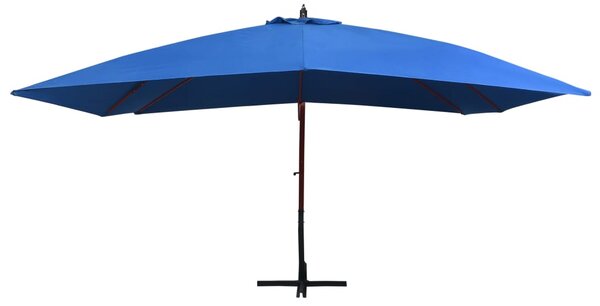 Viseći suncobran s drvenim stupom 400 x 300 cm plavi - Plava / N/A