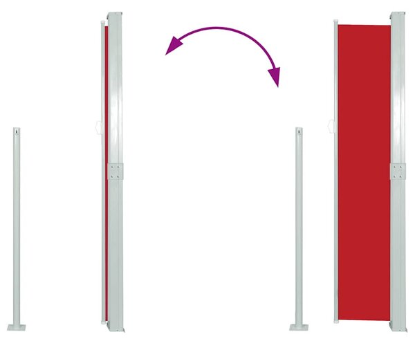Uvlačiva bočna tenda 160 x 500 cm crvena - Crvena / 160 x 500 cm