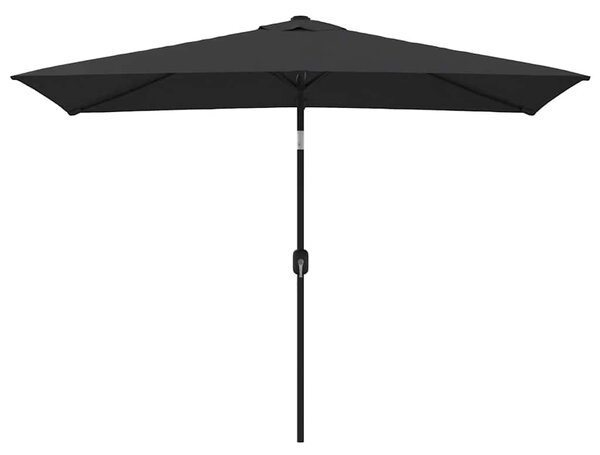 Vanjski suncobran s metalnim stupom 300 x 200 cm crni - Crna / N/A