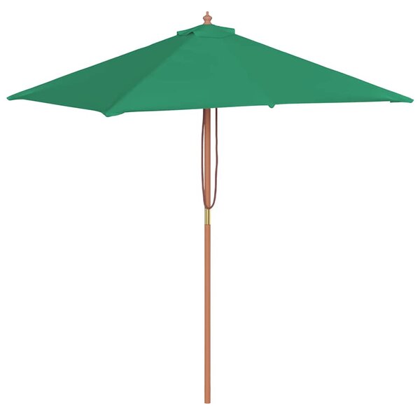 Vanjski suncobran s drvenim stupom 150 x 200 cm zeleni - Zelena / N/A