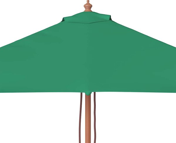 Vanjski suncobran s drvenim stupom 150 x 200 cm zeleni - Zelena / N/A