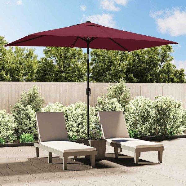 Vanjski suncobran s metalnim stupom 300 x 200 cm bordo - Crvena / N/A
