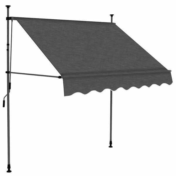 Tenda na ručno uvlačenje s LED svjetlima 100 cm antracit - Antracitno siva / N/A