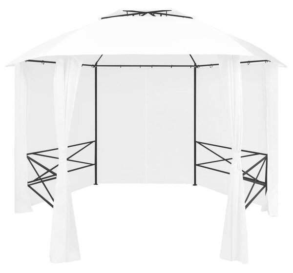 Vrtni šator sa zavjesama 360 x 312 x 265 cm bijeli 180 g/m² - Bijela / N/A