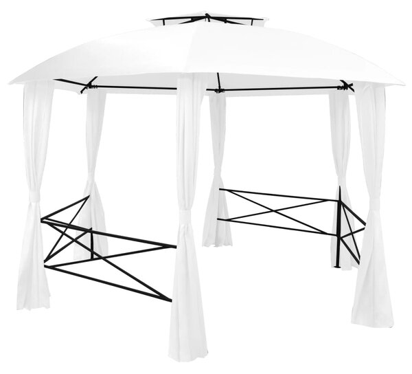 Vrtni šator sa zavjesama 360 x 312 x 265 cm bijeli 180 g/m² - Bijela / N/A