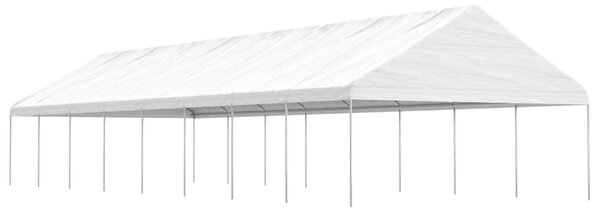 Sjenica s krovom bijela 17,84 x 5,88 x 3,75 m polietilen - Bijela / 17.84 x 5.88 x 3.75 m