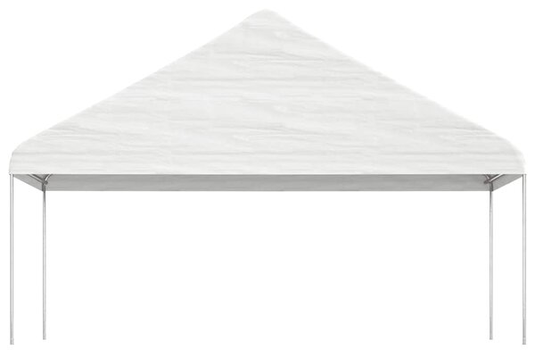 Sjenica s krovom bijela 4,46 x 5,88 x 3,75 m polietilen - Bijela / 4.46 x 5.88 x 3.75 m