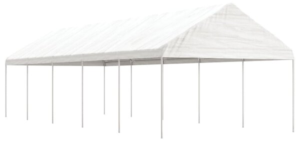 Sjenica s krovom bijela 11,15 x 4,08 x 3,22 m polietilen - Bijela / 11.15 x 4.08 x 3.22 m