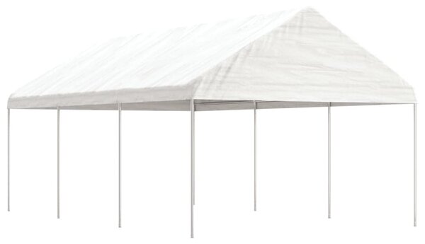 Sjenica s krovom bijela 6,69 x 4,08 x 3,22 m polietilen - Bijela / 6.69 x 4.08 x 3.22 m