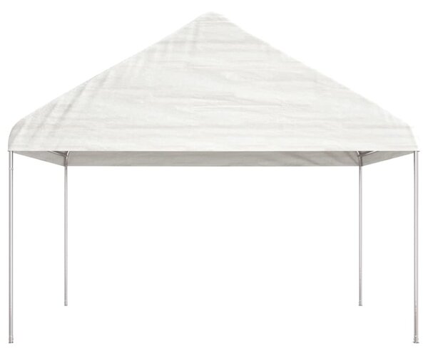 Sjenica s krovom bijela 15,61 x 4,08 x 3,22 m polietilen - Bijela / 15.61 x 4.08 x 3.22 m