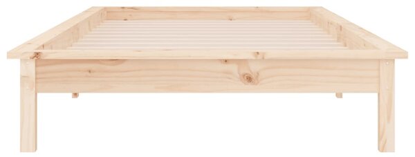 LED okvir kreveta 75 x 190 cm za jednu osobu od masivnog drva - Smeđa / 75 x 190 cm