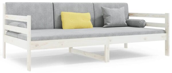Dnevni krevet bez madraca bijeli 90 x 190 cm masivna borovina - Bijela / 90 x 190 cm