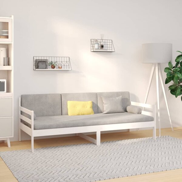 Dnevni krevet bez madraca bijeli 90 x 190 cm masivna borovina - Bijela / 90 x 190 cm